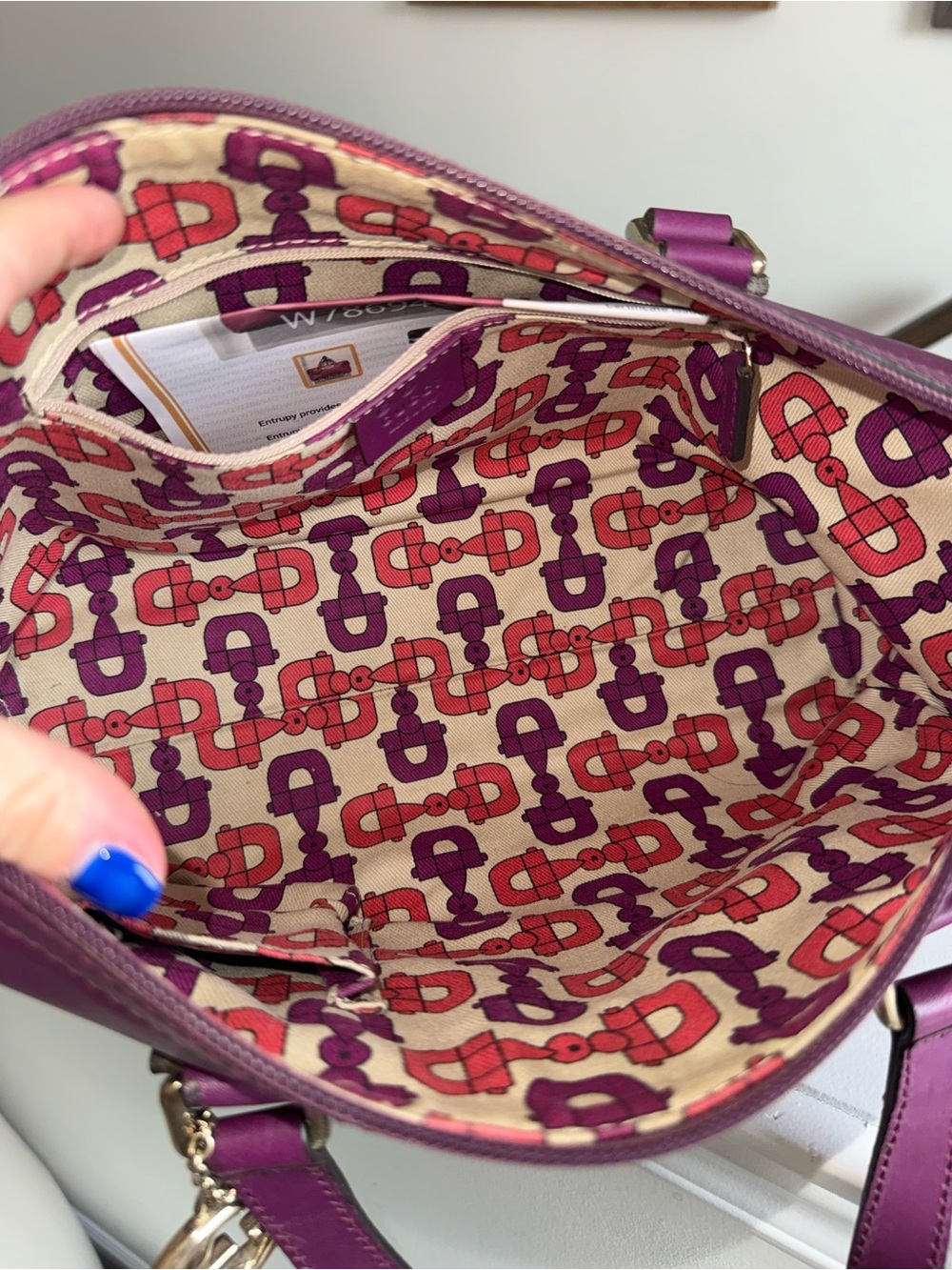 Gucci Purple Leather Top-Handle Satchel with Gold-Tone Logo Charm - Picture 13 of 13